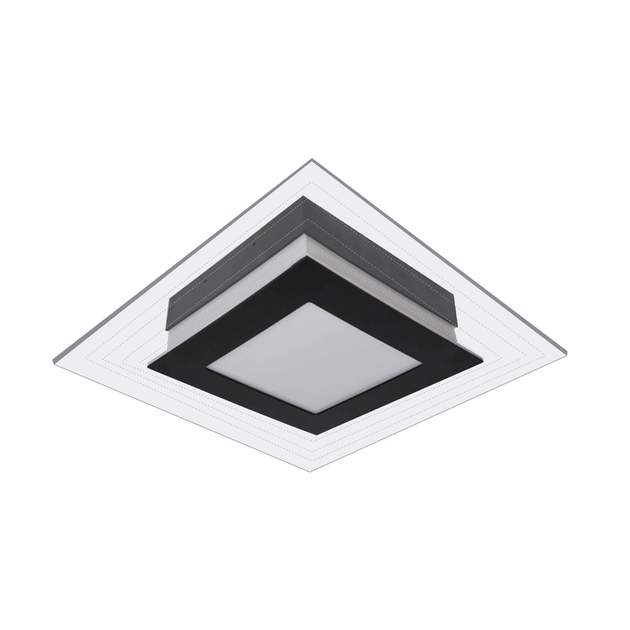 Plafon Led Sobrepor Aluminio Preto 16w 2000lm 4000k Lisboa