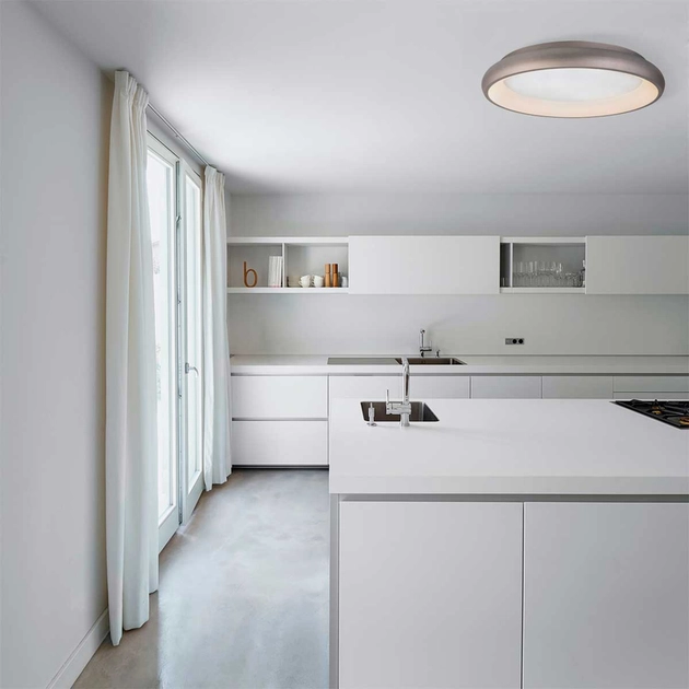 Plafon Led De Sobrepor Metal Cafe E Branco 36w 3000k Giro