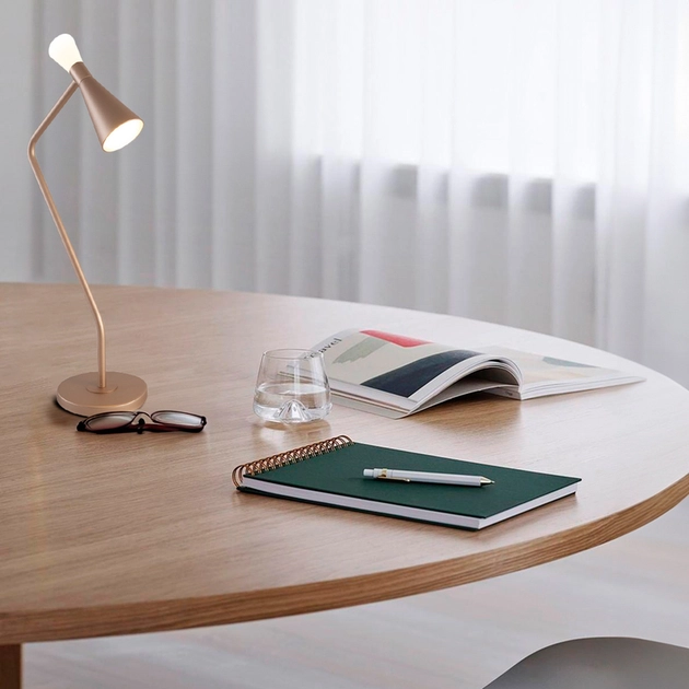 Luminaria De Mesa Led Aluminio Champagne 6w 3000k Ramus