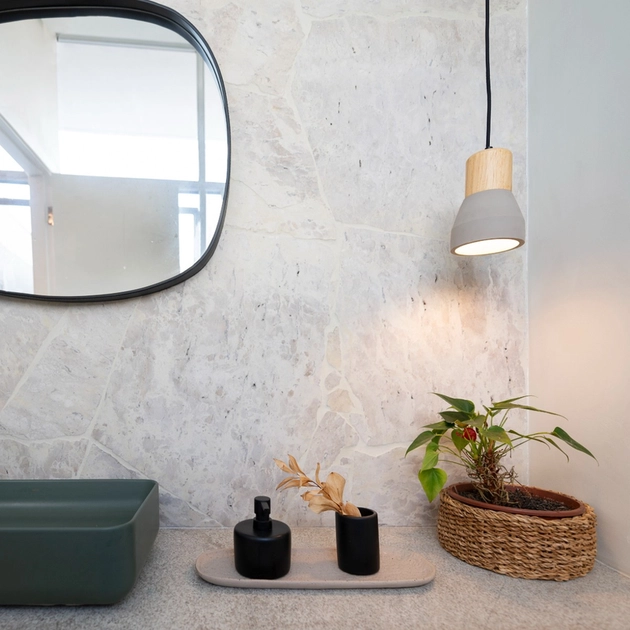 Pendente Madeira Concreto Bottle