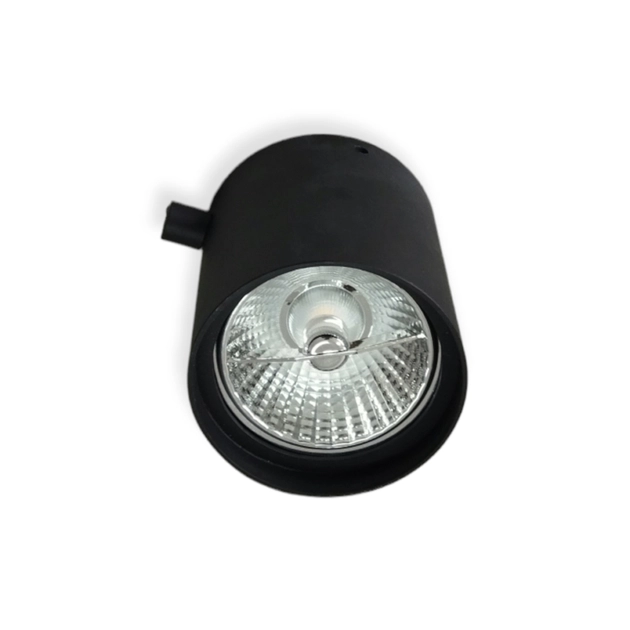 Plafon Sobrepor Aluminio 7w Preto Fosco