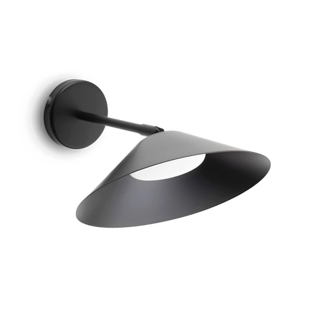 Arandela Led Aluminio Preto 12w 900lm 3000k Topo