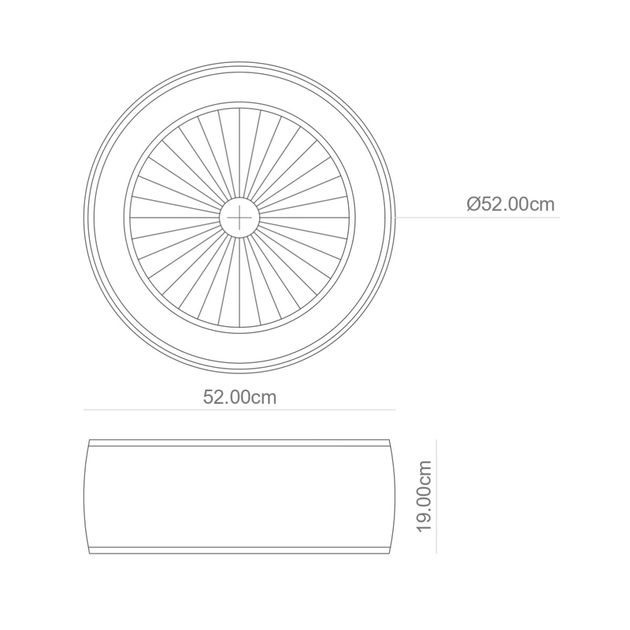 Plafon Led De Sobrepor Rattan Com Circulador De Ar 36w