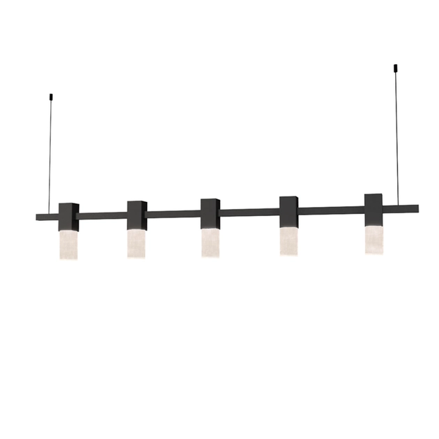 Pendente Cristal De Rocha E Aluminio Preto Felsen