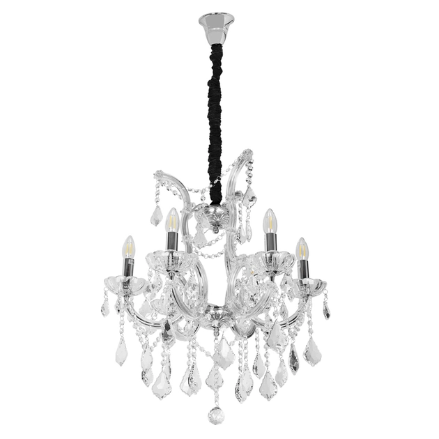 Lustre Cristal K9 Metal Cromado Florenca