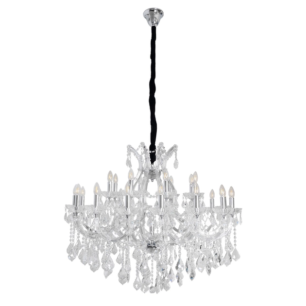 Lustre Cristal K9 Metal Cromado 110cm Florenca