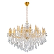 Lustre Cristal K9 Metal Dourado Ø115cm Castle
