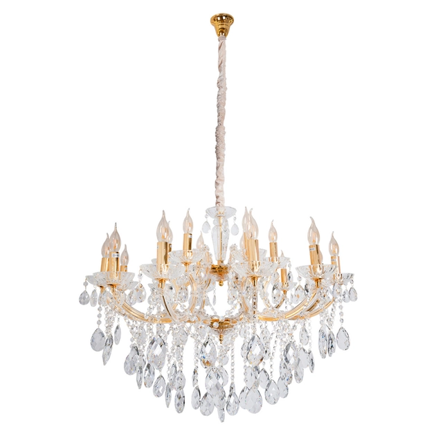 Lustre Cristal K9 Metal Dourado 95cm Castle