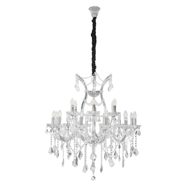 Lustre Cristal K9 Metal Cromado 90cm Florenca