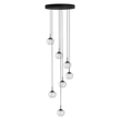 Pendente Led Vidro E Ferro Preto 28w 3000k Soft