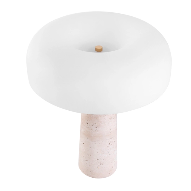 Luminaria De Mesa Led Pedra Travertino 12w 3000k Elegance
