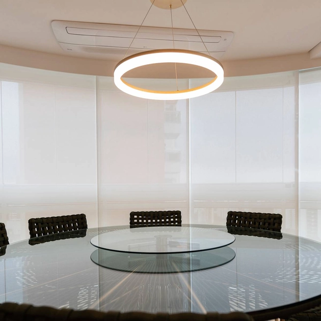Pendente Led Aluminio Dourado 35w 3000k Anelo