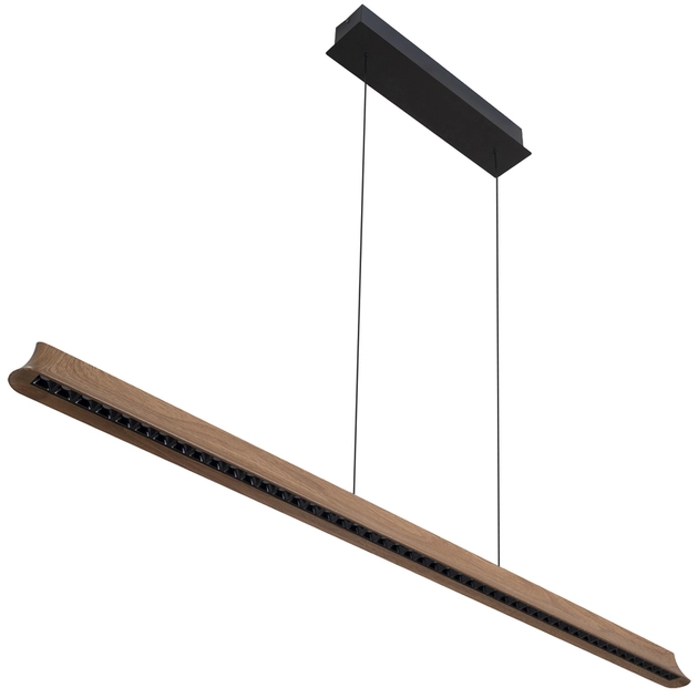 Pendente Led Dimerizavel Preto E Madeira 38w 3000k Native