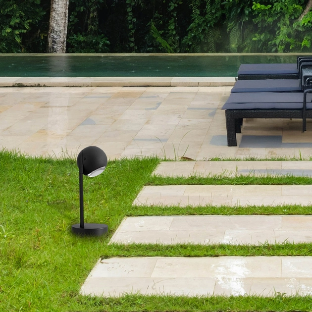 Balizador Led Aluminio Preto 3w 60 3000k Ip65 Lens