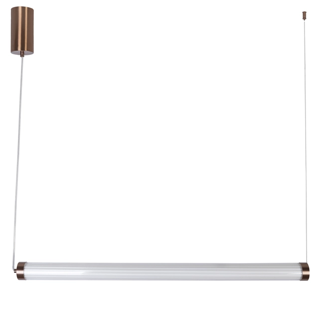 Pendente Led Vidro Metal Rose Gold 30w 3000k Canelado