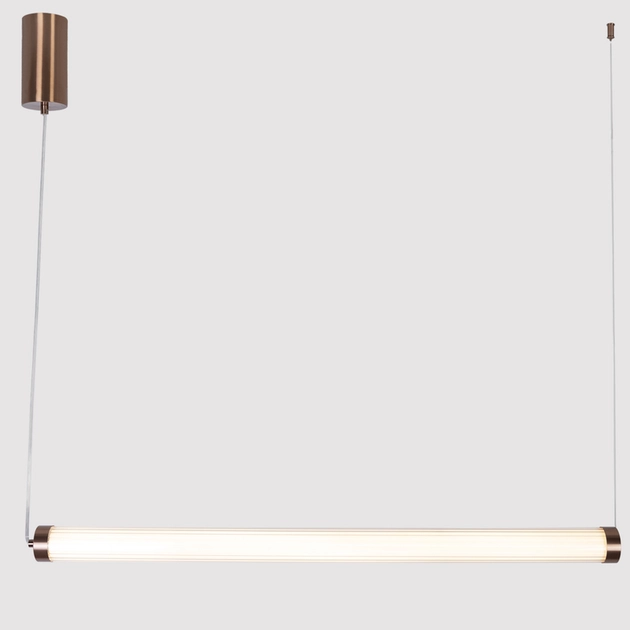 Pendente Led Vidro Metal Rose Gold 30w 3000k Canelado