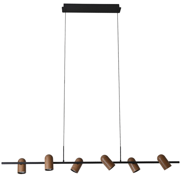 Pendente Metal Preto Madeira Forest
