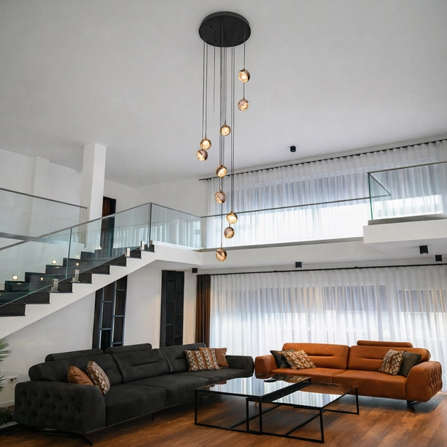 Pendente Led Aluminio Dourado 60w 3000k Universo