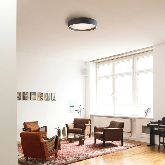 Plafon Led De Sobrepor Aluminio Cafe 54w 3000k Dome