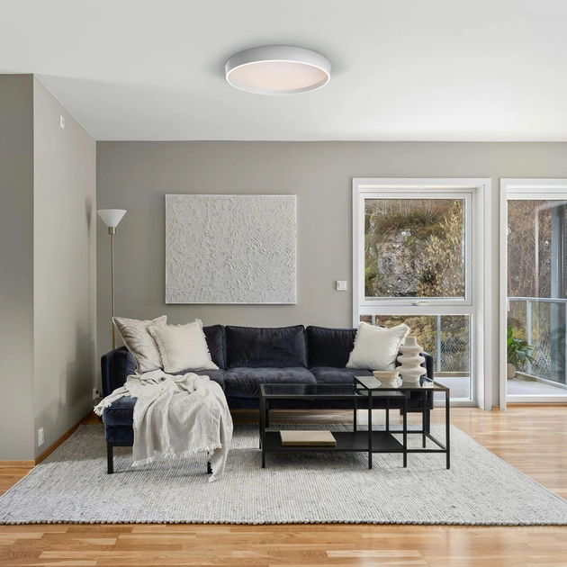 Plafon Led De Sobrepor Aluminio Branco 81w 3000k Dome