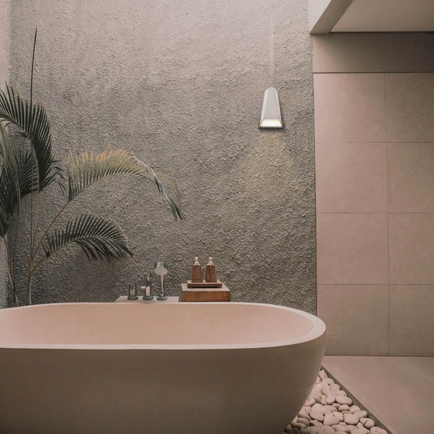 Arandela Led Abs 6w 3000k Ip65 Assimetric