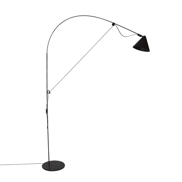 Luminaria De Piso Led Dimerizavel Aco Preto 6w 3000k Simple