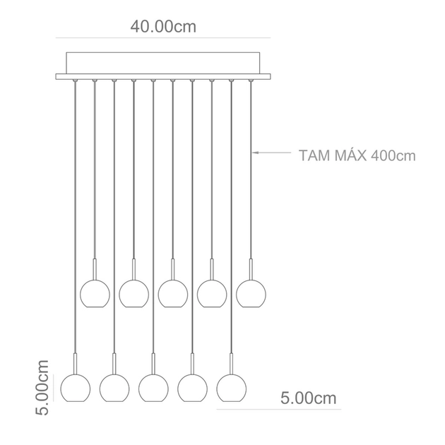 Pendente Led Aluminio 39w 3000k Marionete