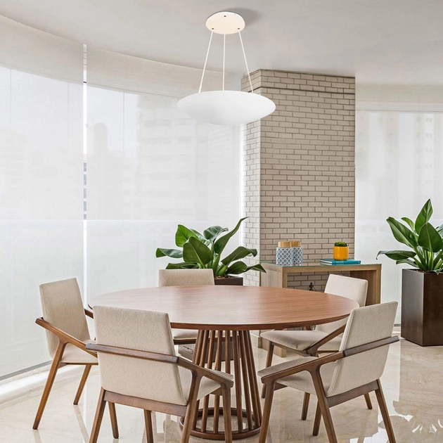 Pendente Led Aluminio Branco 36w 3000k Indirect