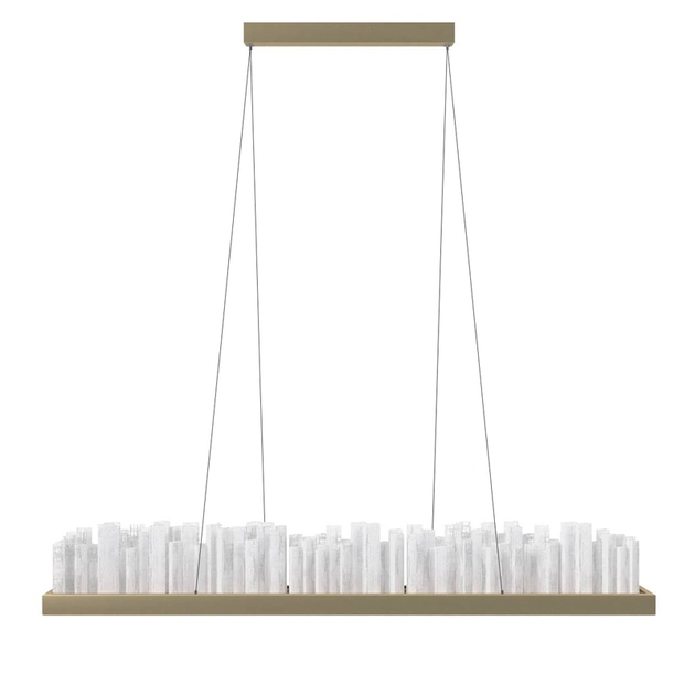 Pendente Led Cristal E Aluminio Dourado 30w 3000k Felsen
