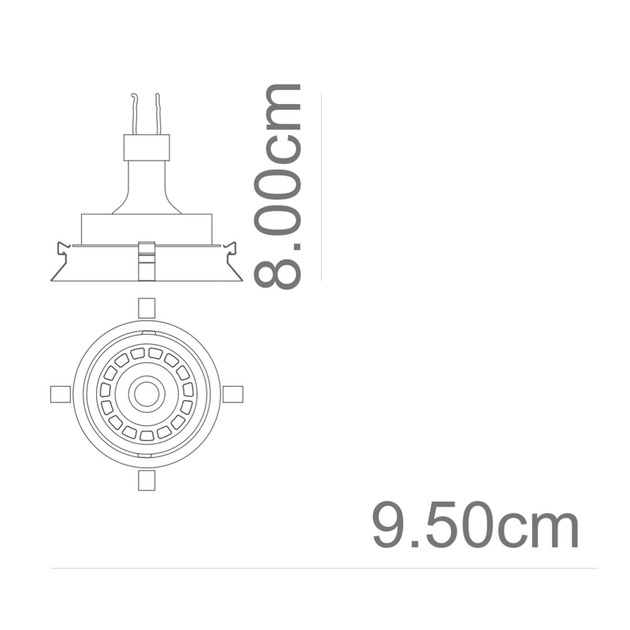 Plafon De Embutir Redondo Aluminio Branco 9,5cm No Frame Ii