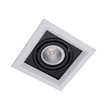 Plafon De Embutir Aluminio 13,8x13,8cm Recuado Ii - PRETO / BRANCO