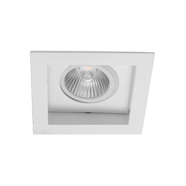 Plafon De Embutir Quadrado Aluminio Branco 9x9cm Flat