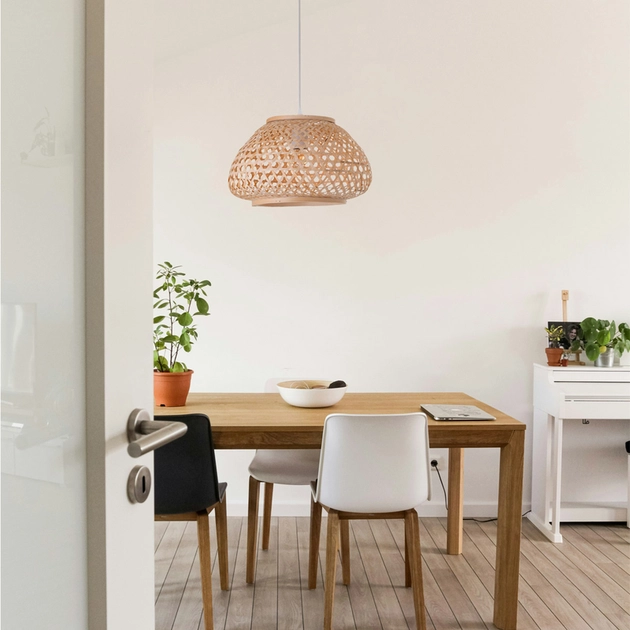 Pendente Metal Fibra Natural Bambu
