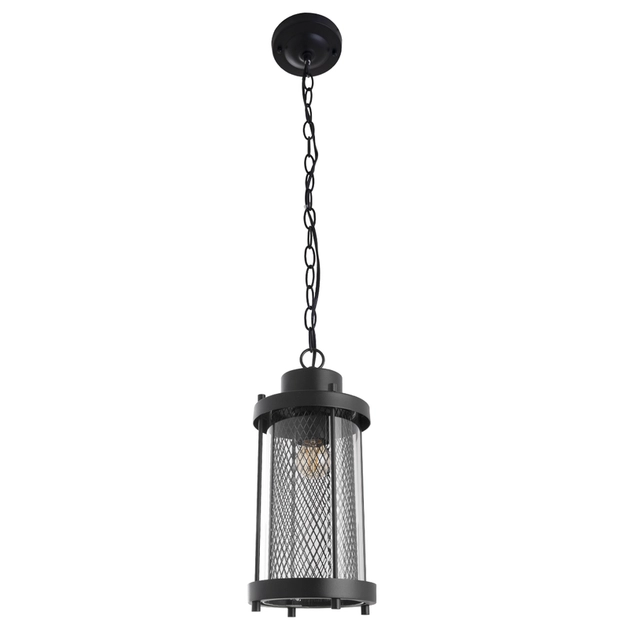 Pendente Vidro Aluminio Preto Ip54 Lenore