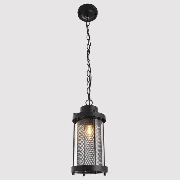 Pendente Vidro Aluminio Preto Ip54 Lenore