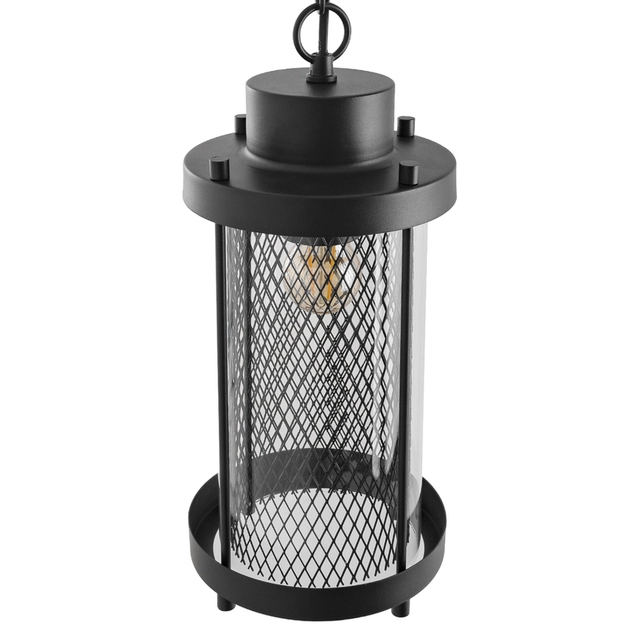 Pendente Vidro Aluminio Preto Ip54 Lenore