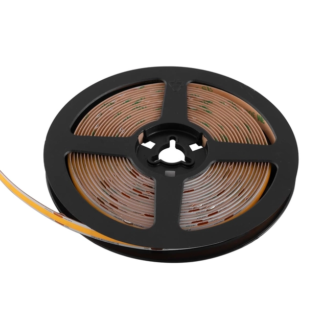 Fita De Led Cob 12w Por Metro 24v 3000k 5m Irc90 Ribbon