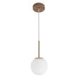 Pendente Vidro Metal Madeira Ball