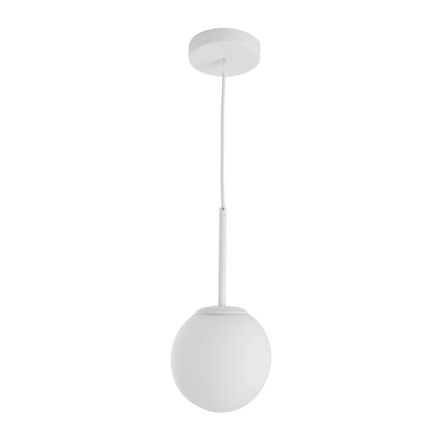 Pendente Vidro Metal Branco Ball