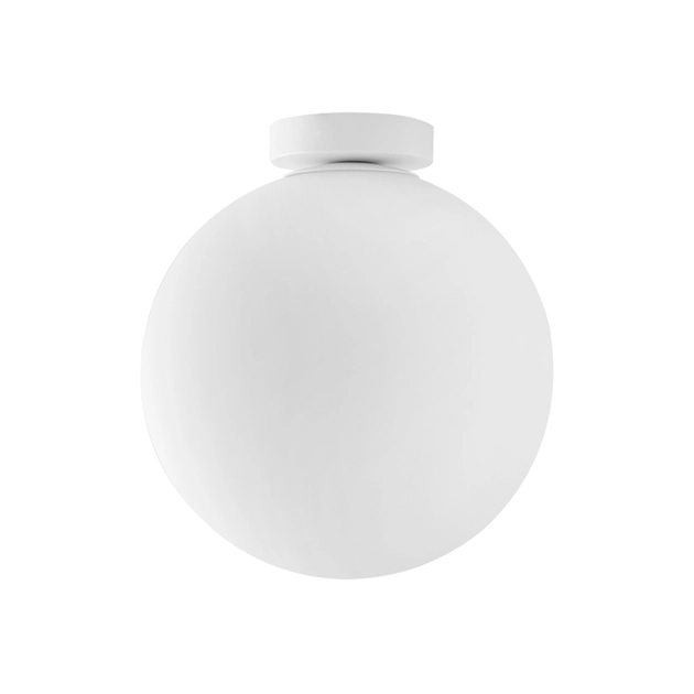 Plafon De Sobrepor Vidro Metal Branco 30cm Ball