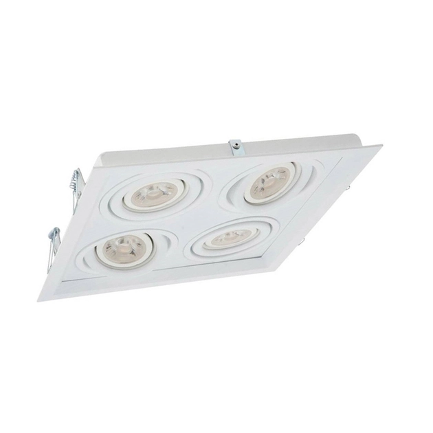 Plafon De Embutir Aluminio Branco 24,1x24,1cm Recuado Ii