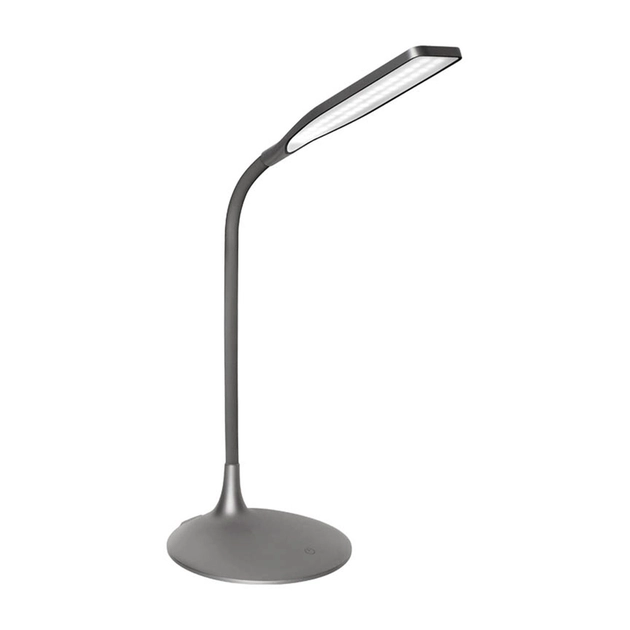 Luminaria De Mesa Led Dimerizavel Cinza 5w 12v 3000k Panan