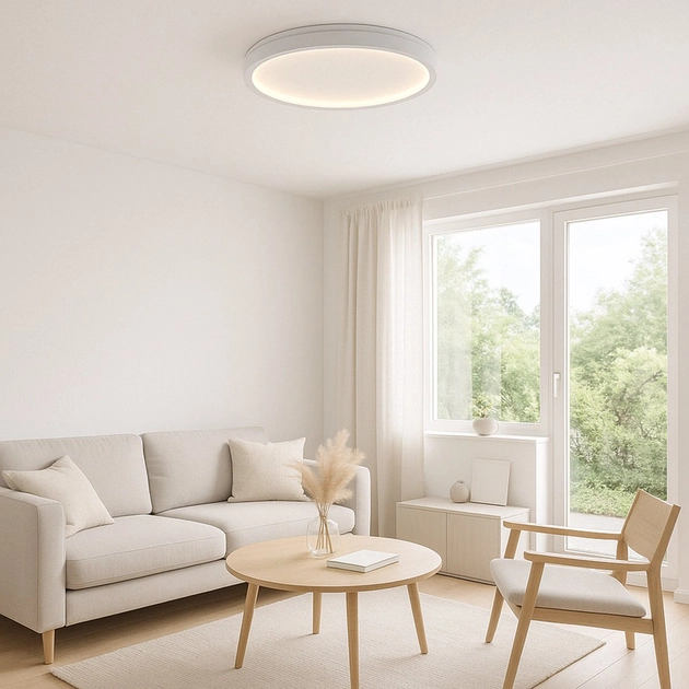 Plafon Led Sobrepor Metal Aluminio 36w 3000k Giro
