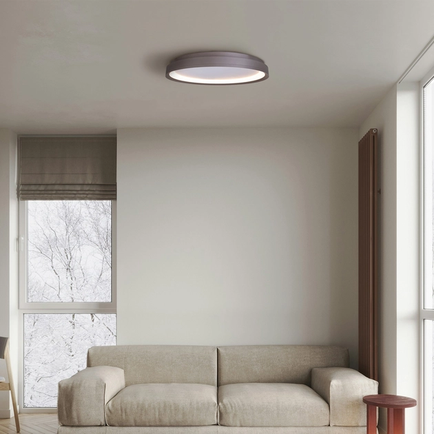 Plafon Led Sobrepor Metal Aluminio 36w 3000k Giro