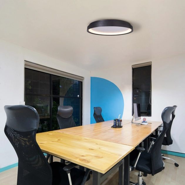 Plafon Led De Sobrepor Aluminio Grafite 36w 3000k Giro