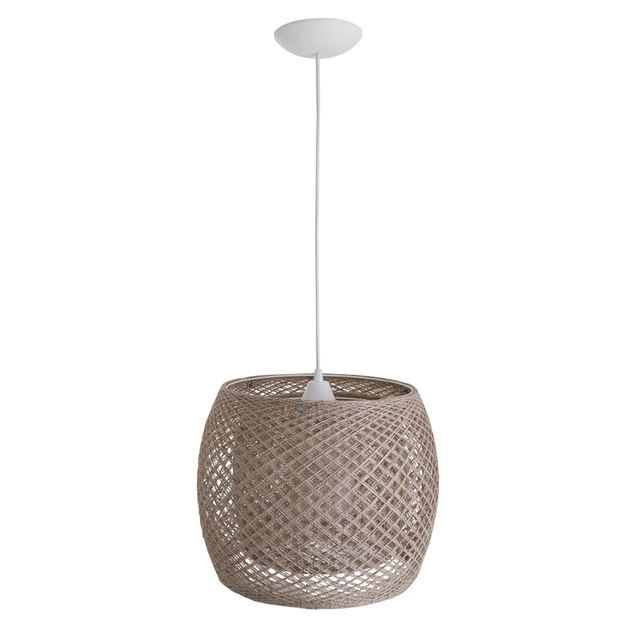 Pendente Redondo Juta Rustica Bege E Off White 30cm