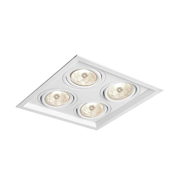 Plafon De Embutir Aluminio Branco 32,4x32,4cm Recuado Ii