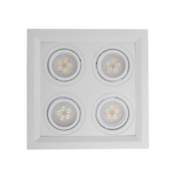 Plafon De Embutir Aluminio Branco 20x20cm Recuado Ii
