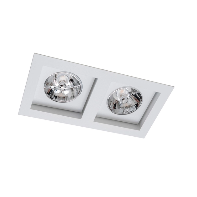 Plafon De Embutir Retangular Aluminio Branco Flat
