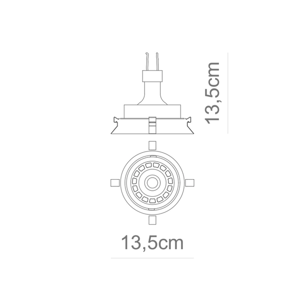 Plafon De Embutir Aluminio Branco 13,5cm No Frame Ii
